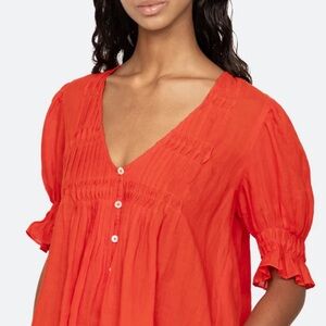 NWT Sea New York Fiery Red Blouse with Ruffle Details